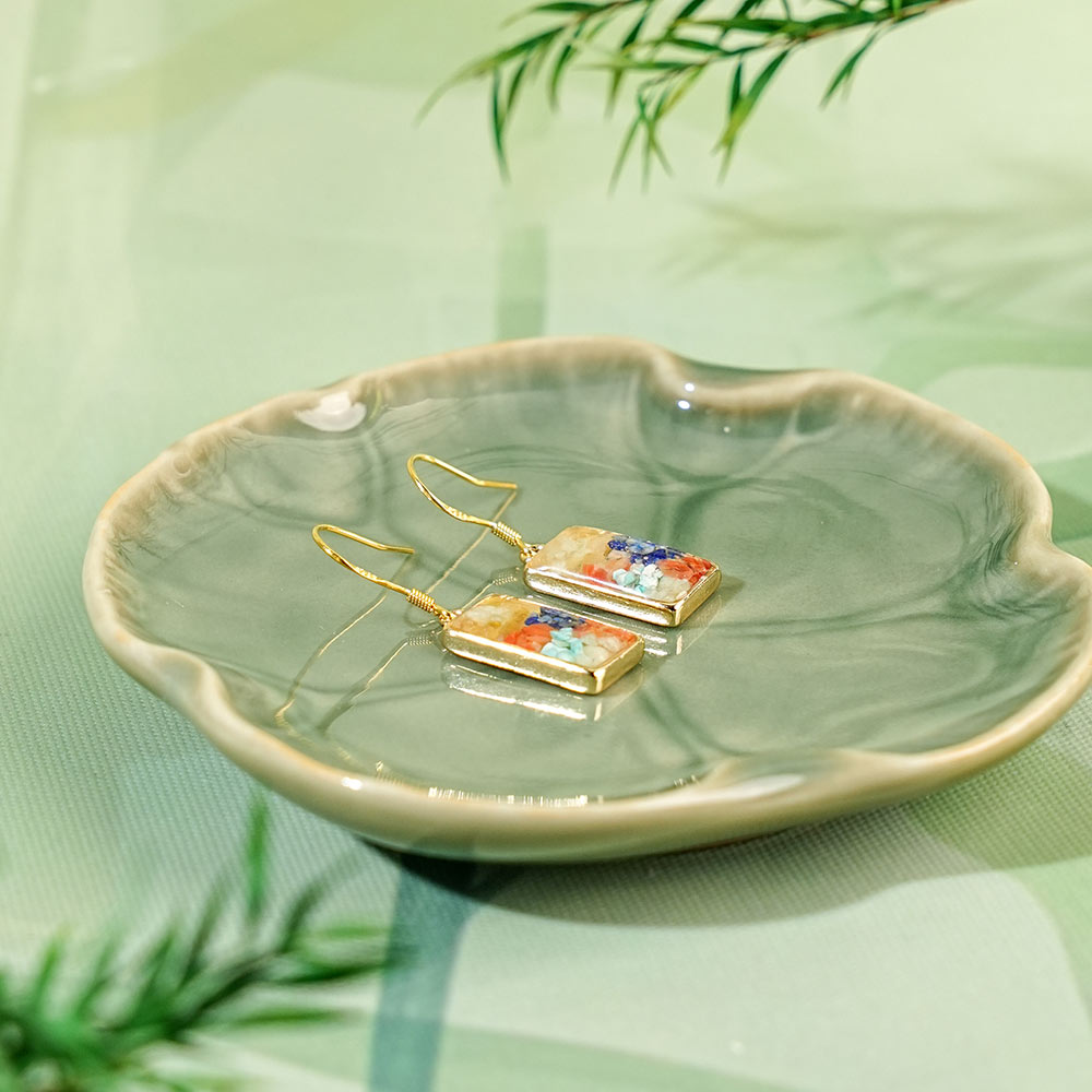 Rectangular Hook Earrings – Dunhuang Color Series