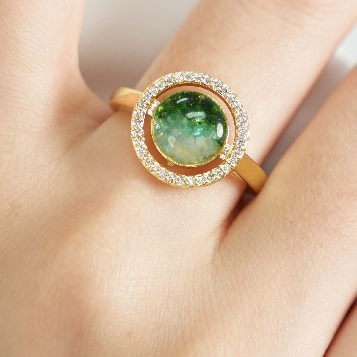 Jadeite Green Big Round Bean Ring