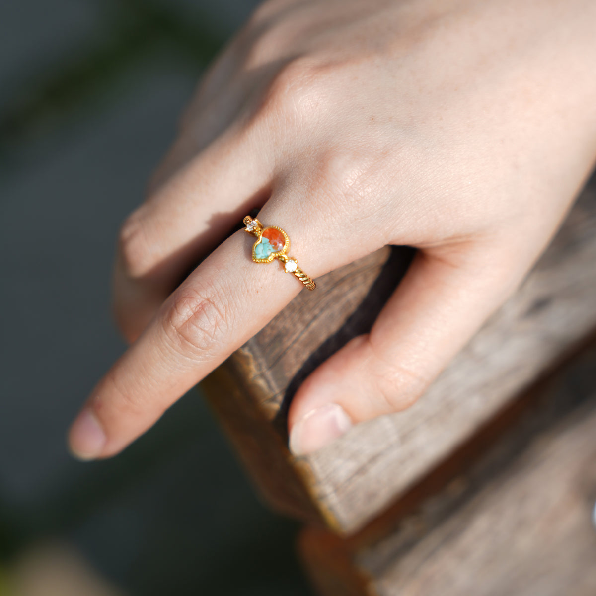 Dunhuang-Colored Gourd Ring