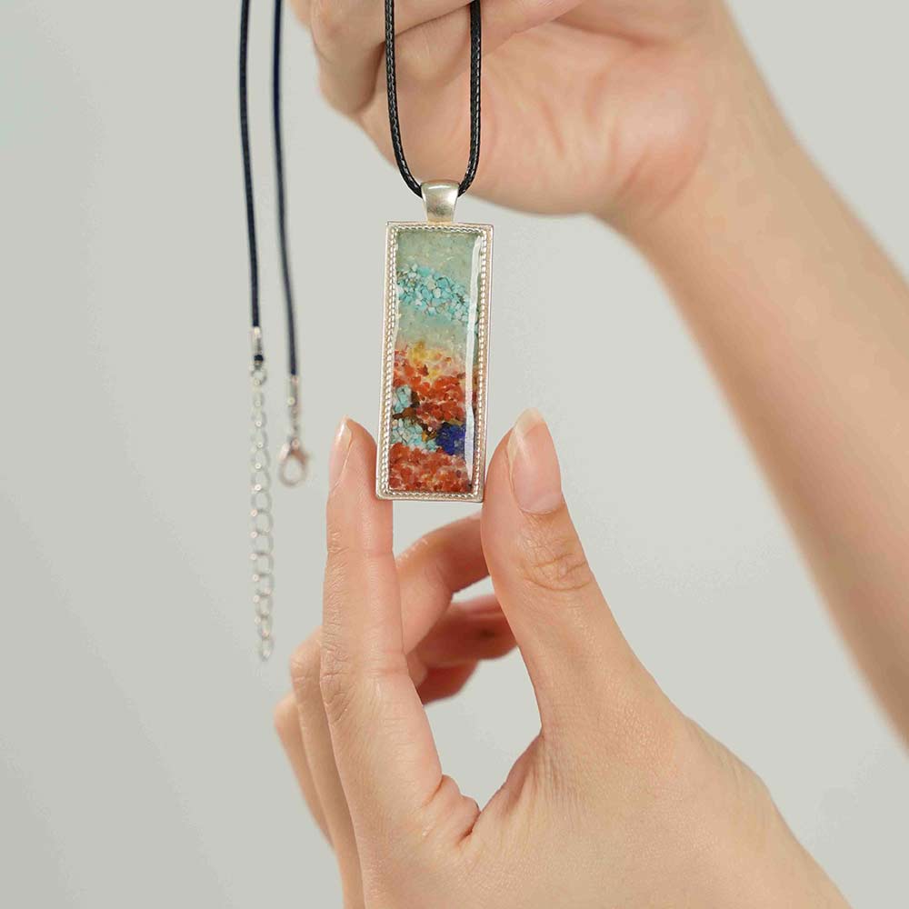 Rectangular South Red Necklace Dunhuang Red Edition