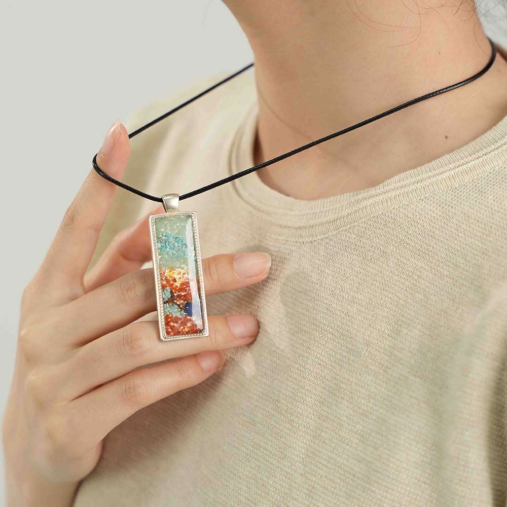 Rectangular South Red Necklace Dunhuang Red Edition