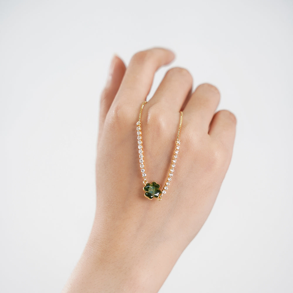 Bracelet – Four-Leaf Clover C, Jade Green Series