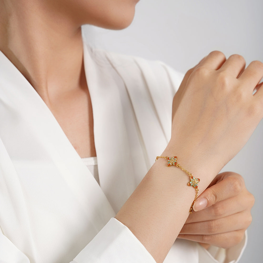Bracelet – Angular Four-Leaf Clover, Dunhuang Color Series
