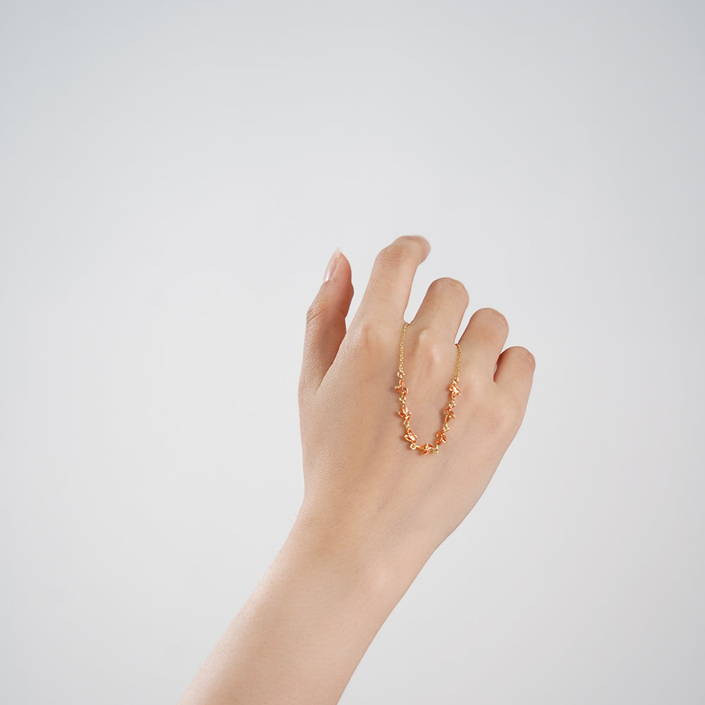 Bracelet – Tiny Leaf, Prosperous Red Series
