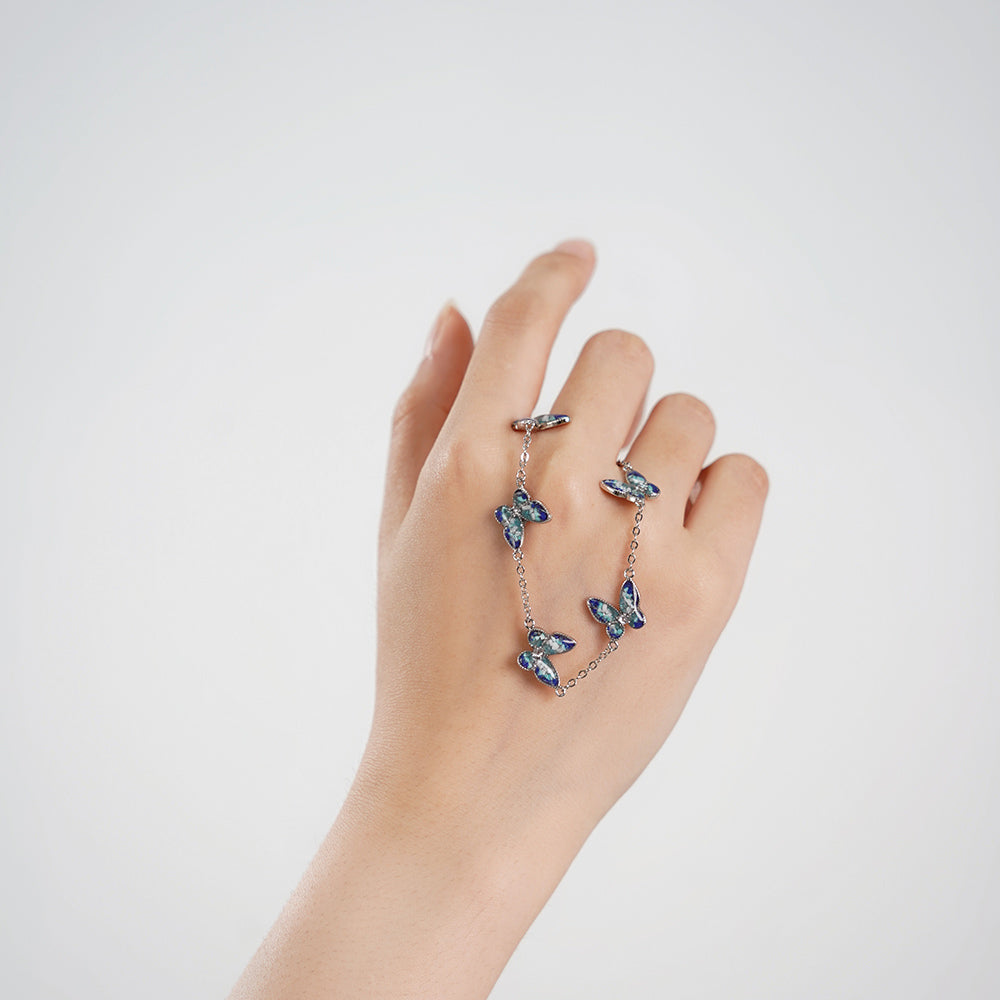 Bracelet – Butterfly, Blue & White Series