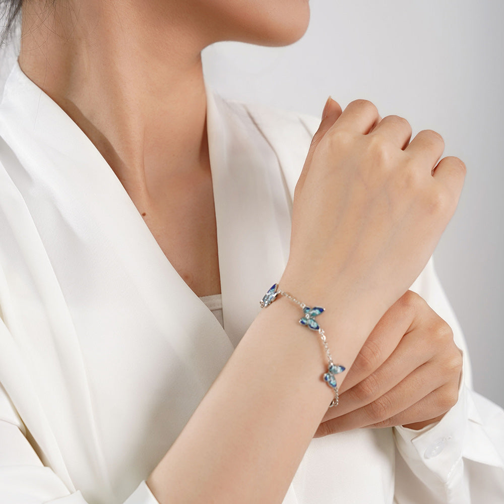 Bracelet – Butterfly, Blue & White Series