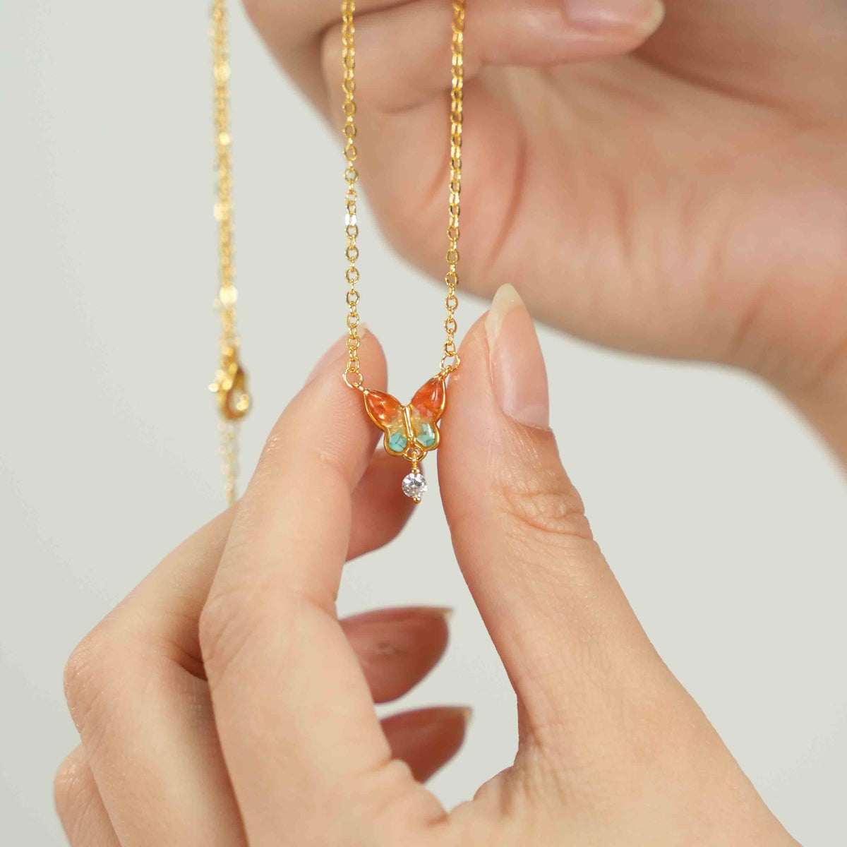 Small Butterfly Necklace – Dunhuang Red