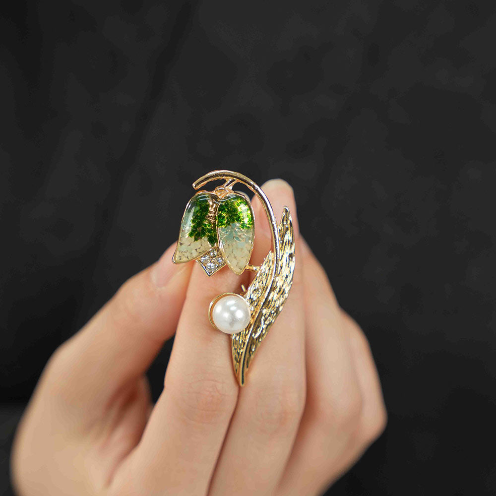 Green Tulip Brooch