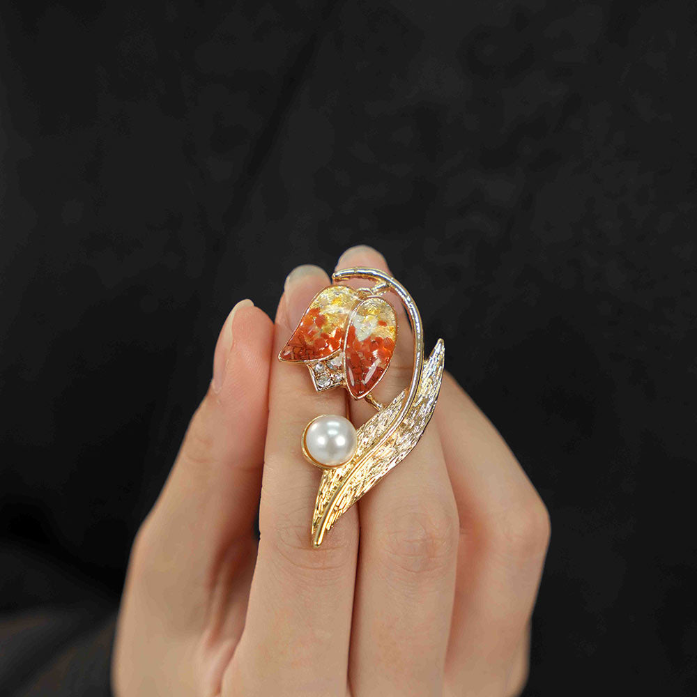 Red Tulip Brooch