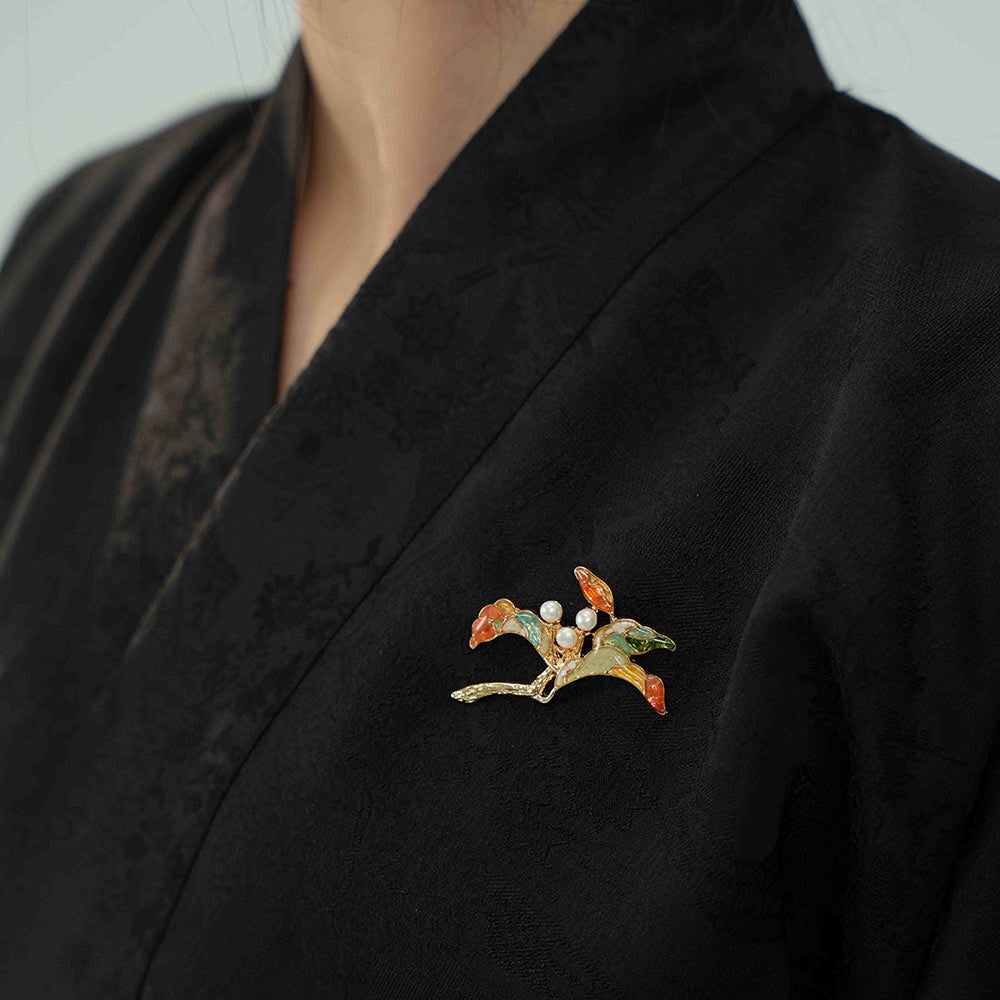 Pearl Floral Branch Brooch