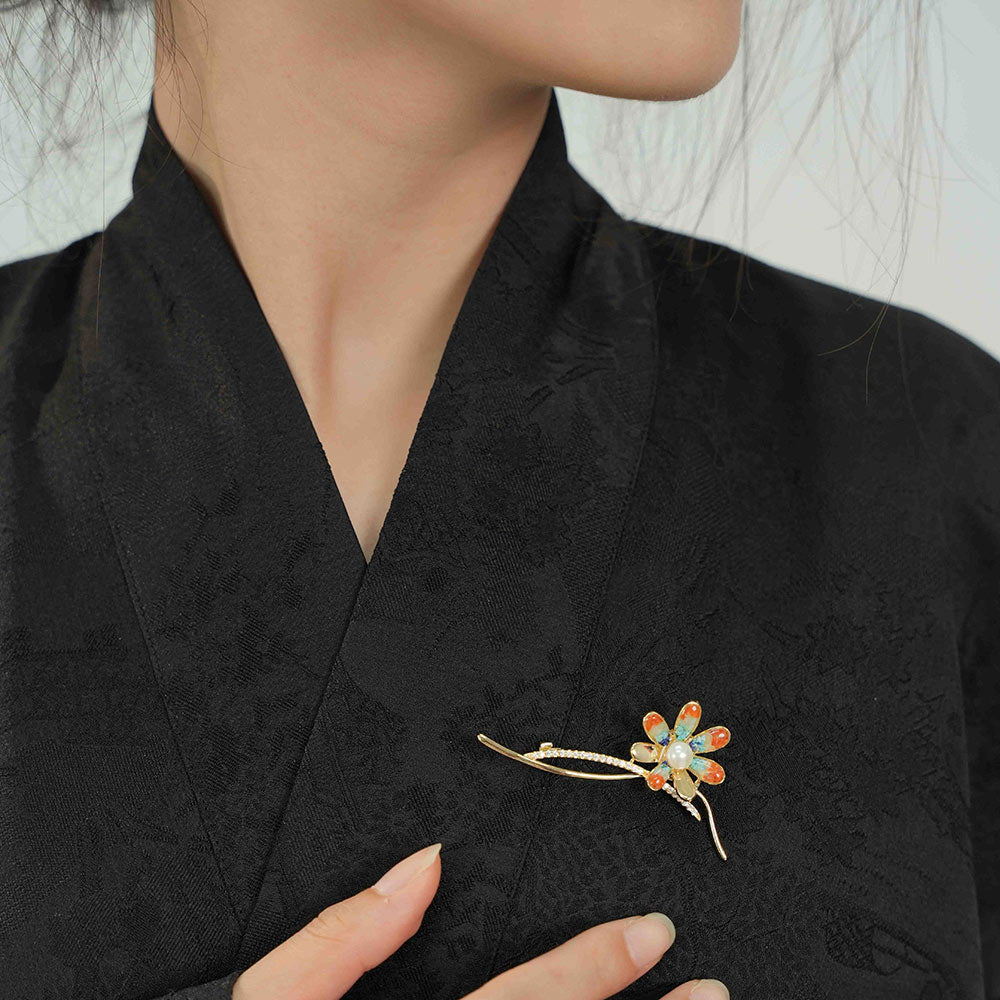 Dunhuang Style Daisy Flower Brooch