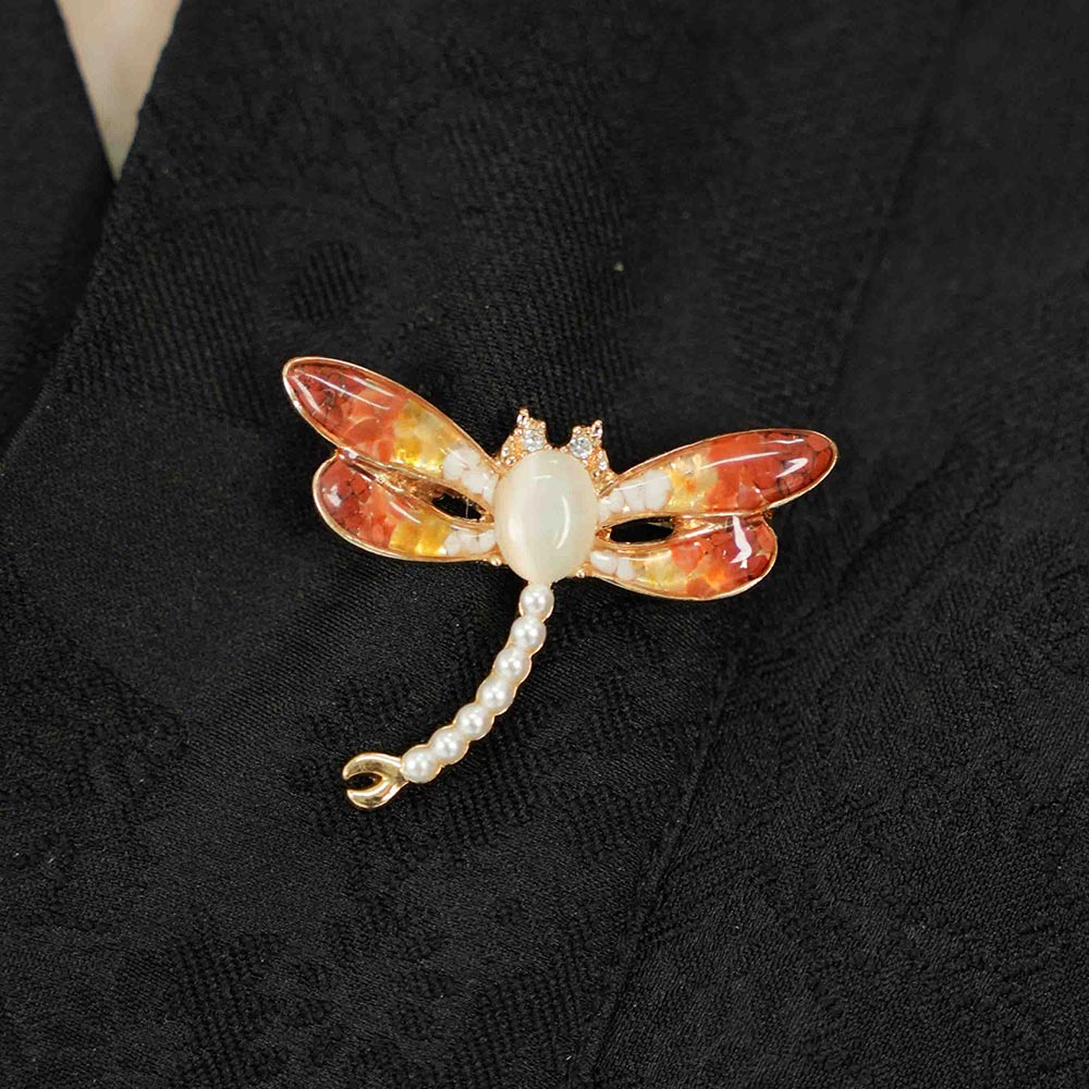 Brooch Dragonfly, Prosperous Red