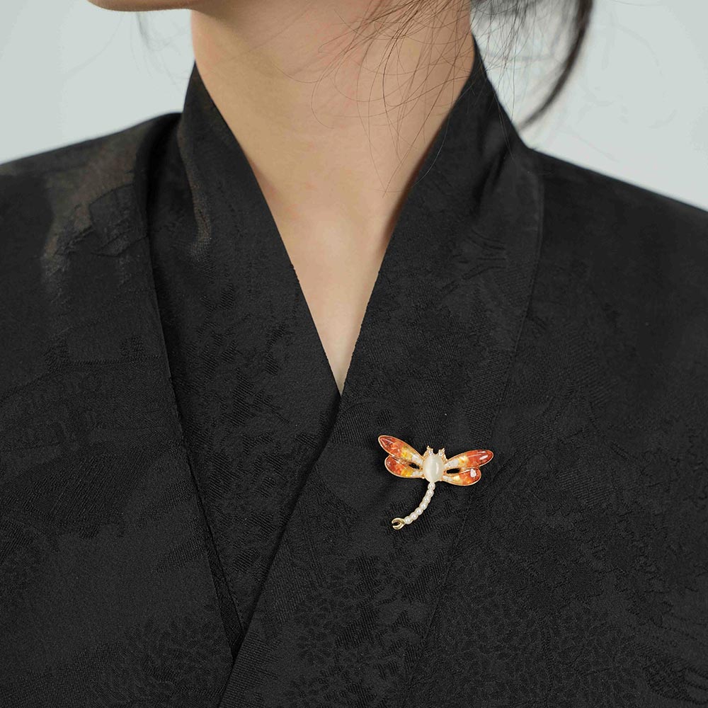 Brooch Dragonfly, Prosperous Red