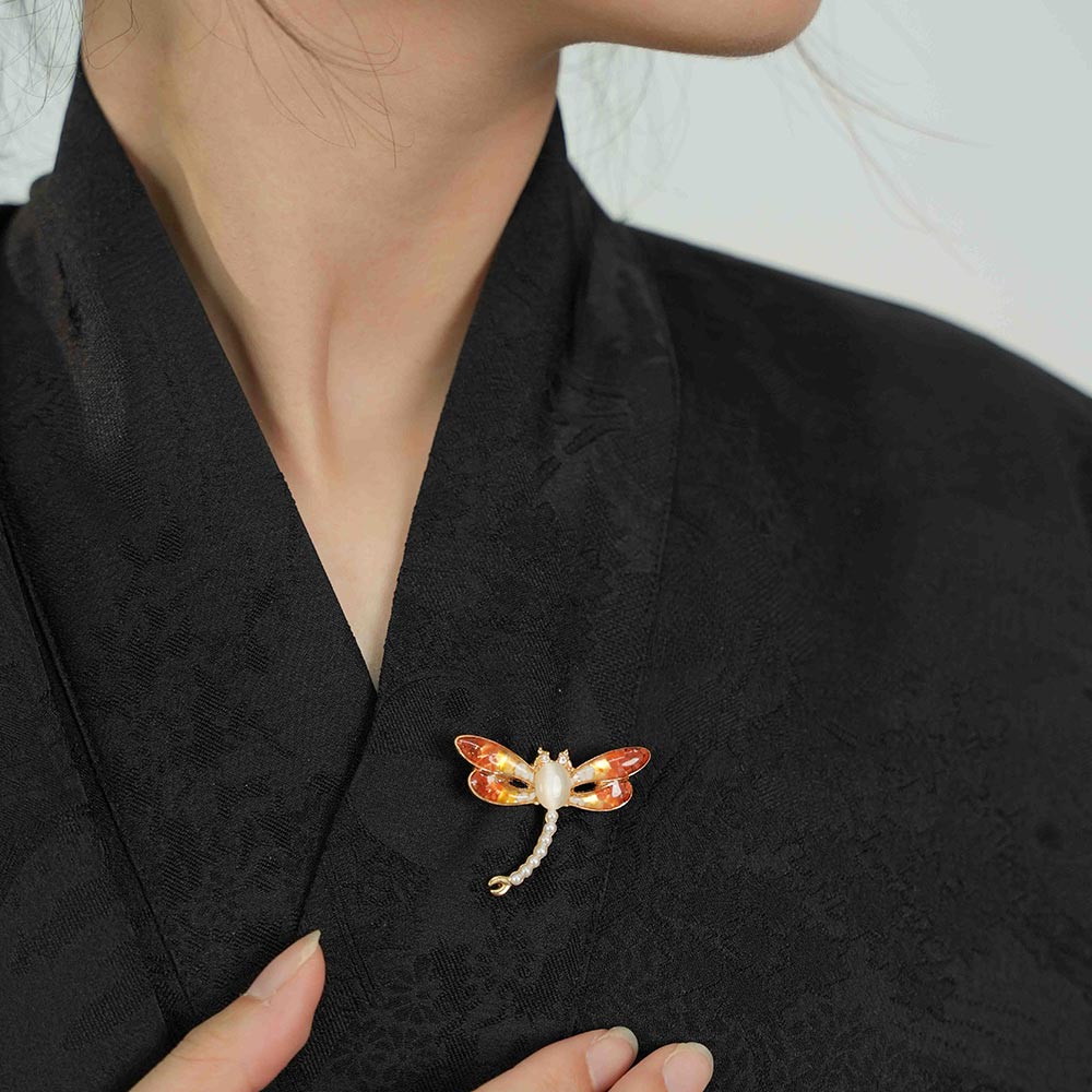 Brooch Dragonfly, Prosperous Red