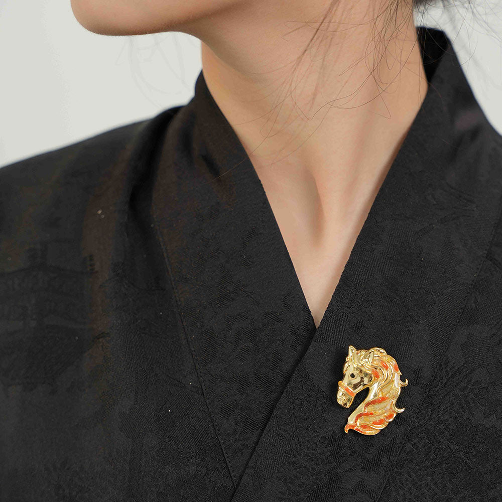 Horse Brooch – Prosperous Red Series