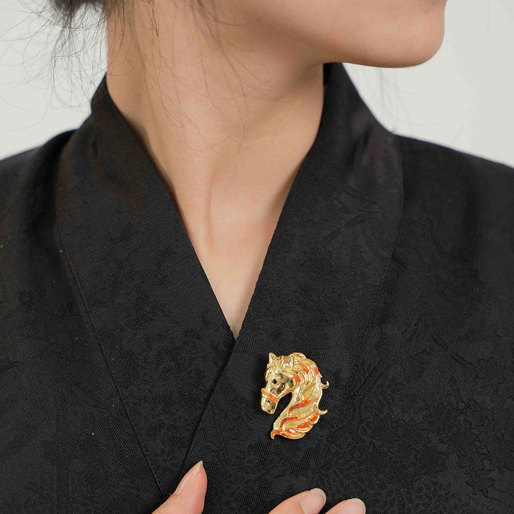 Horse Brooch – Prosperous Red Series