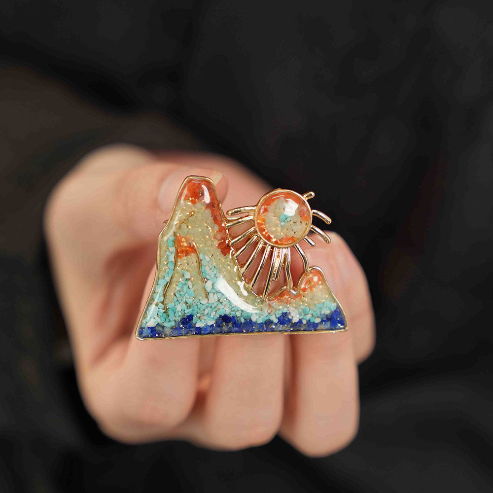 Dunhuang-Colored Rising Sun East Brooch