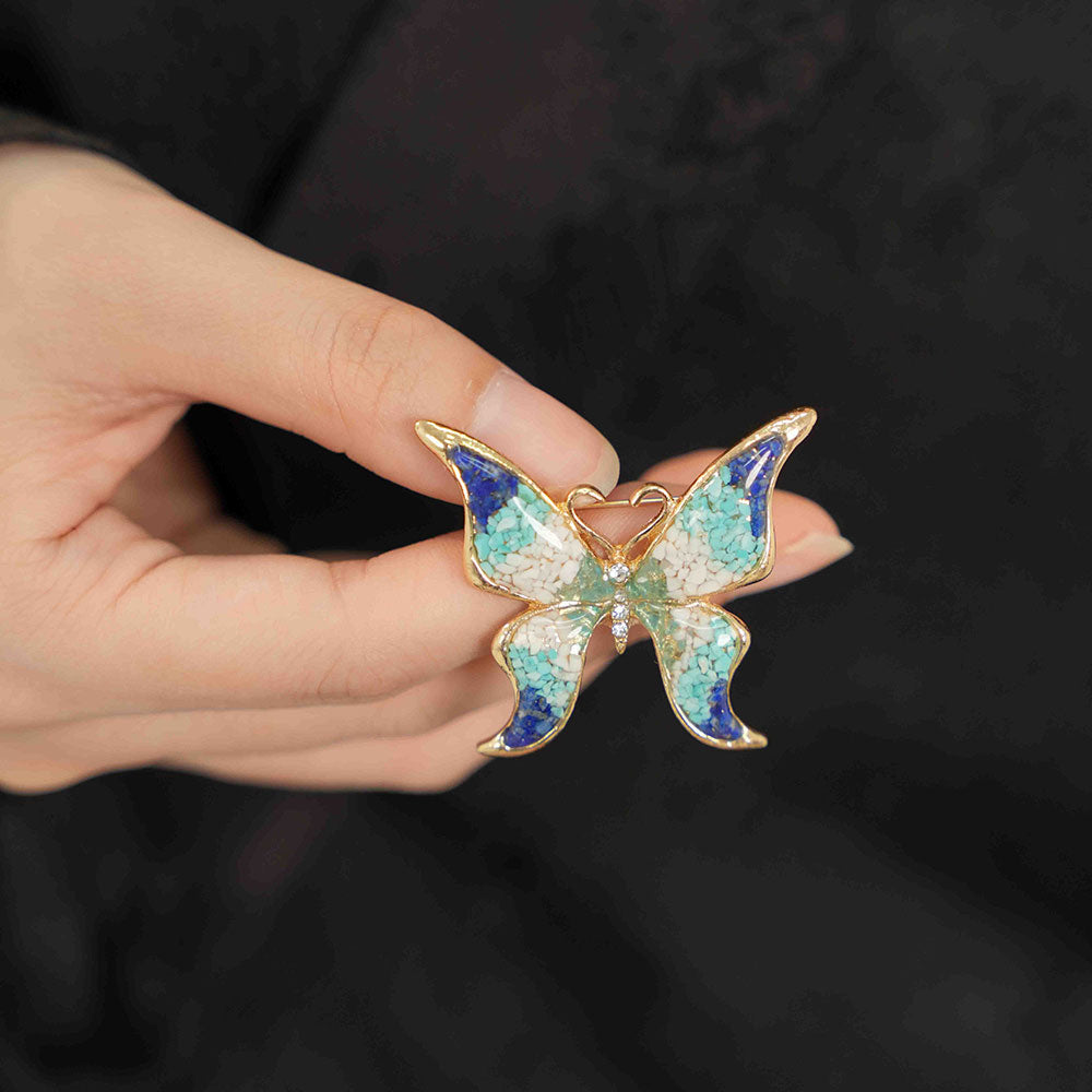 Blue & White Butterfly Brooch
