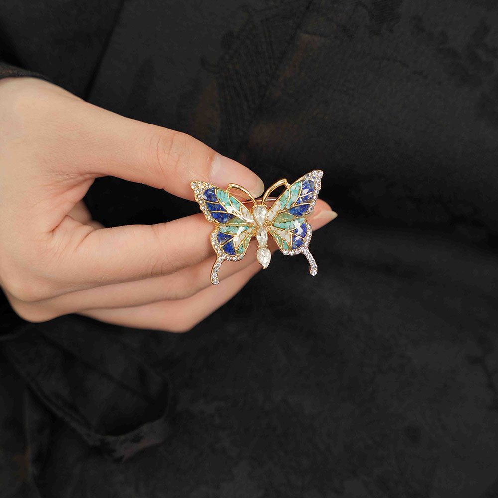 Blue & White Butterfly Brooch