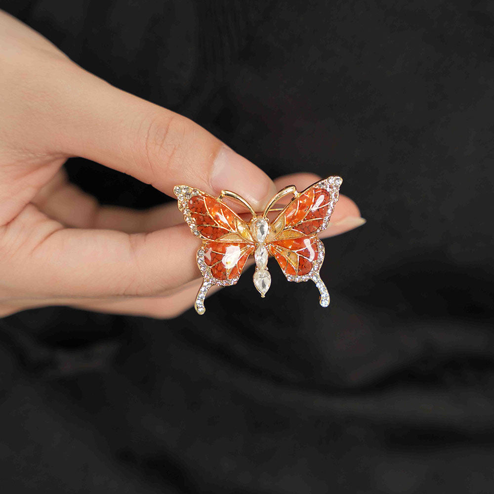 Exquisite Red Butterfly Brooch