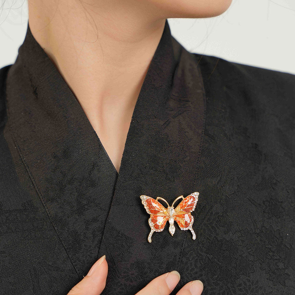 Exquisite Red Butterfly Brooch