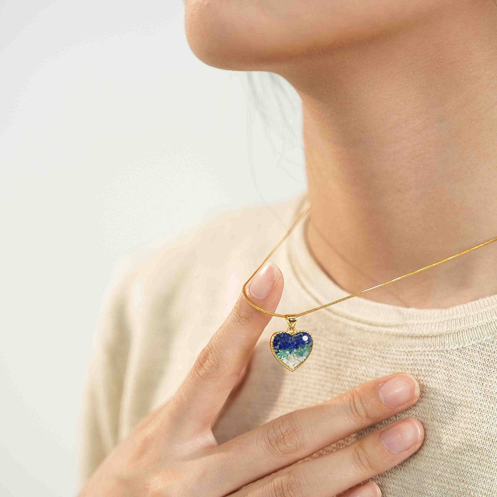 Heart Necklace – Blue & White Type B