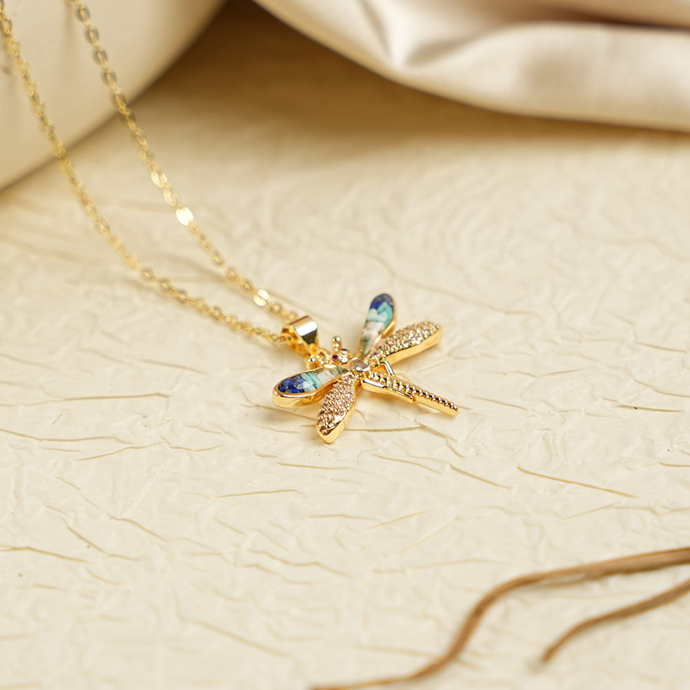 Dragonfly Necklace – Blue and white porcelain series